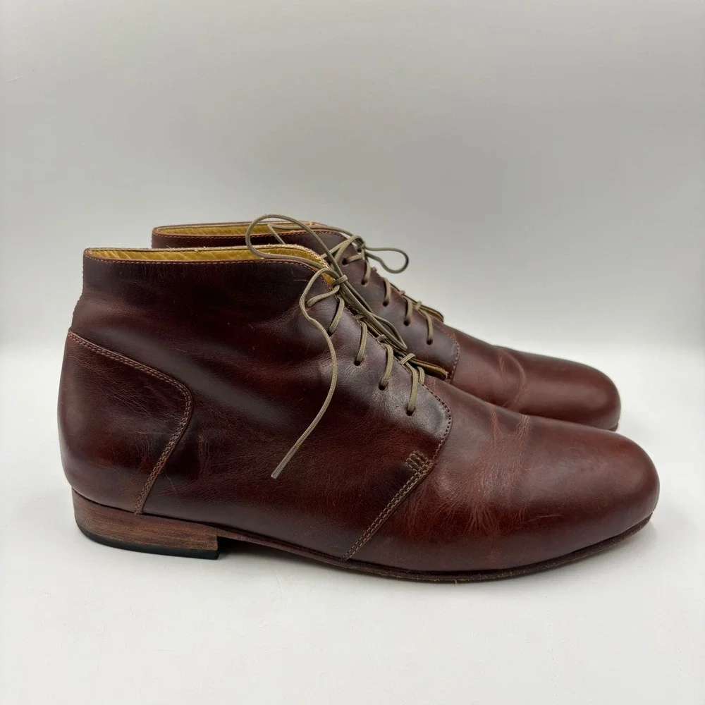 Nisolo Emilio Chukka Boots Mens 10.5 Brown Leather Lace Up Good Handcrafted